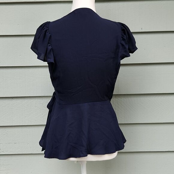 LOFT Flutter Wrap Peplum Top - Picture 6 of 7